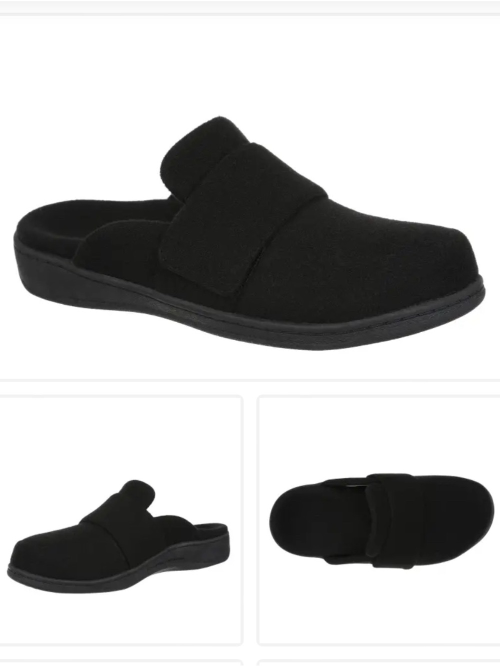 Vionic Women's Black Slip-On Mule with Adjustable Strap